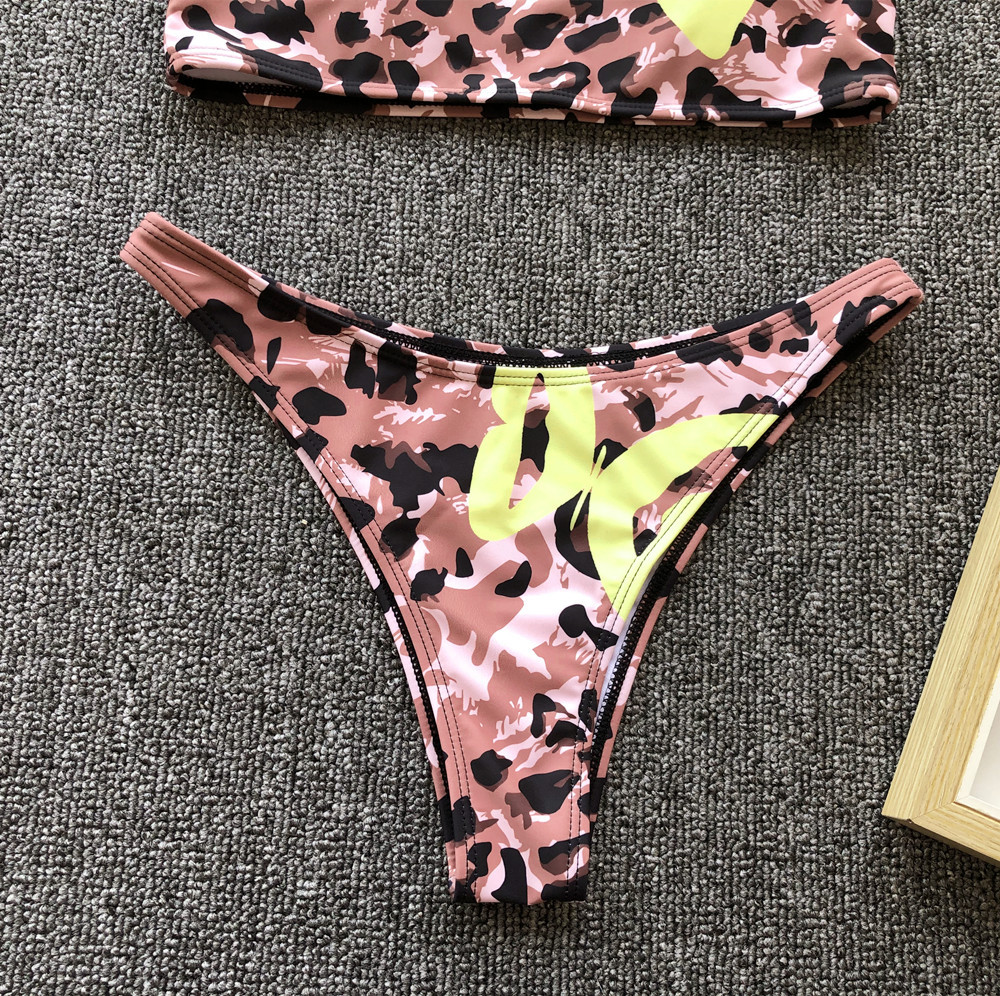   ladies split swimsuit one-shoulder leopard print series hot sale NSDA1193