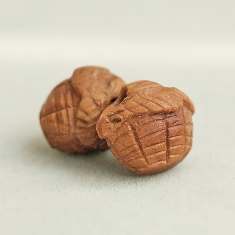 龙纹桃核元宝线兰手工雕刻DIY植物工艺品|ms