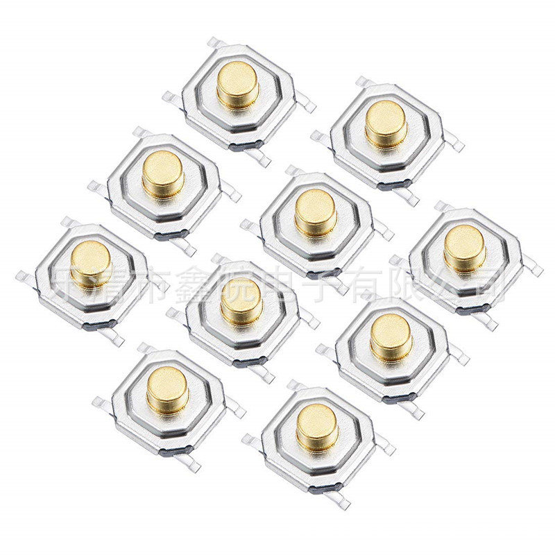 供应4*4*2.5铜按钮轻触开关 4X4X2.5塑料头轻触开关