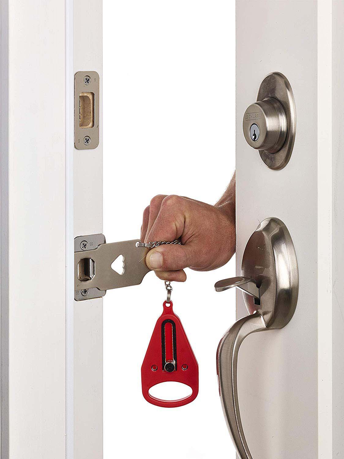 portable lock 便携式门扣锁 宾馆房门顶门器阻门器 防盗锁-阿里巴巴