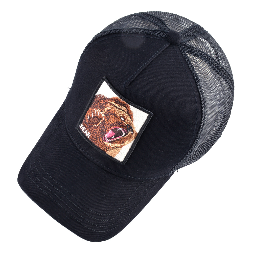 Baseball Cap Brown Bear Embroidery Cotton Summer Fashion Unisex_voghion.com