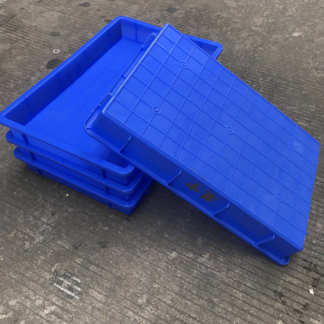 厂家供应塑料浅盘 彩色塑料盒长方形周转方盘 车间堆码塑胶物料盒