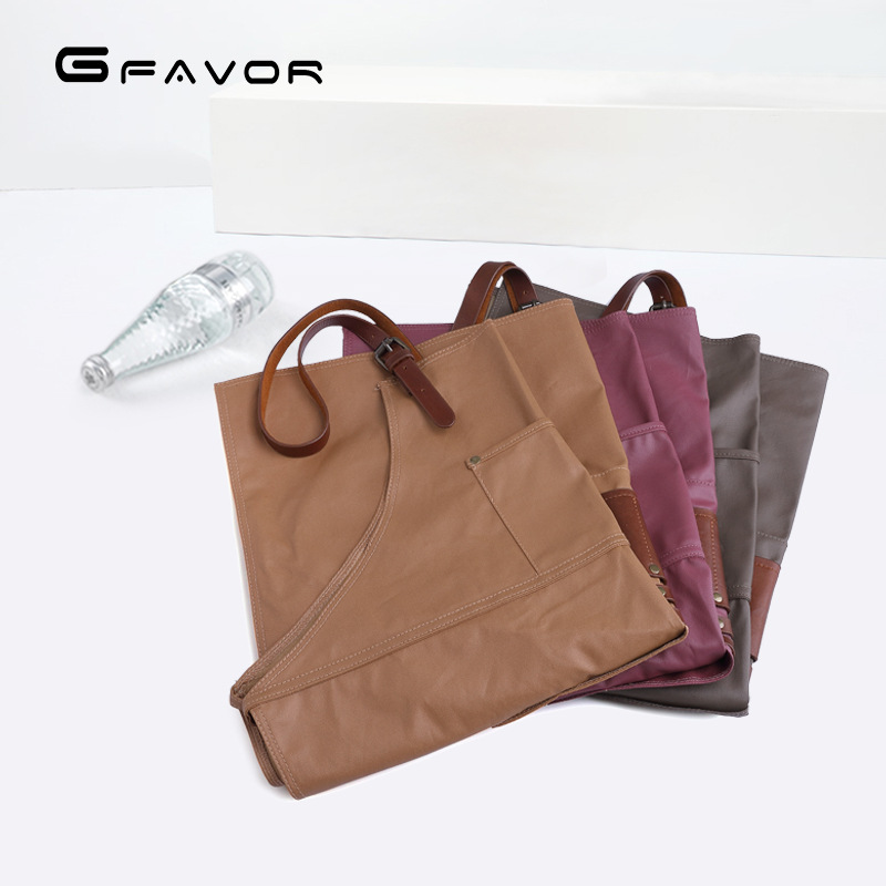 源点工匠设计室帆布围裙复古围裙耐磨刮胶防水高档工作室工具围裙