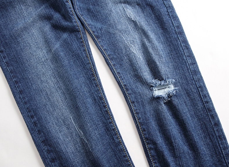 Jeans uomo taglio dritto effetto consumato moda casual_voghion.com