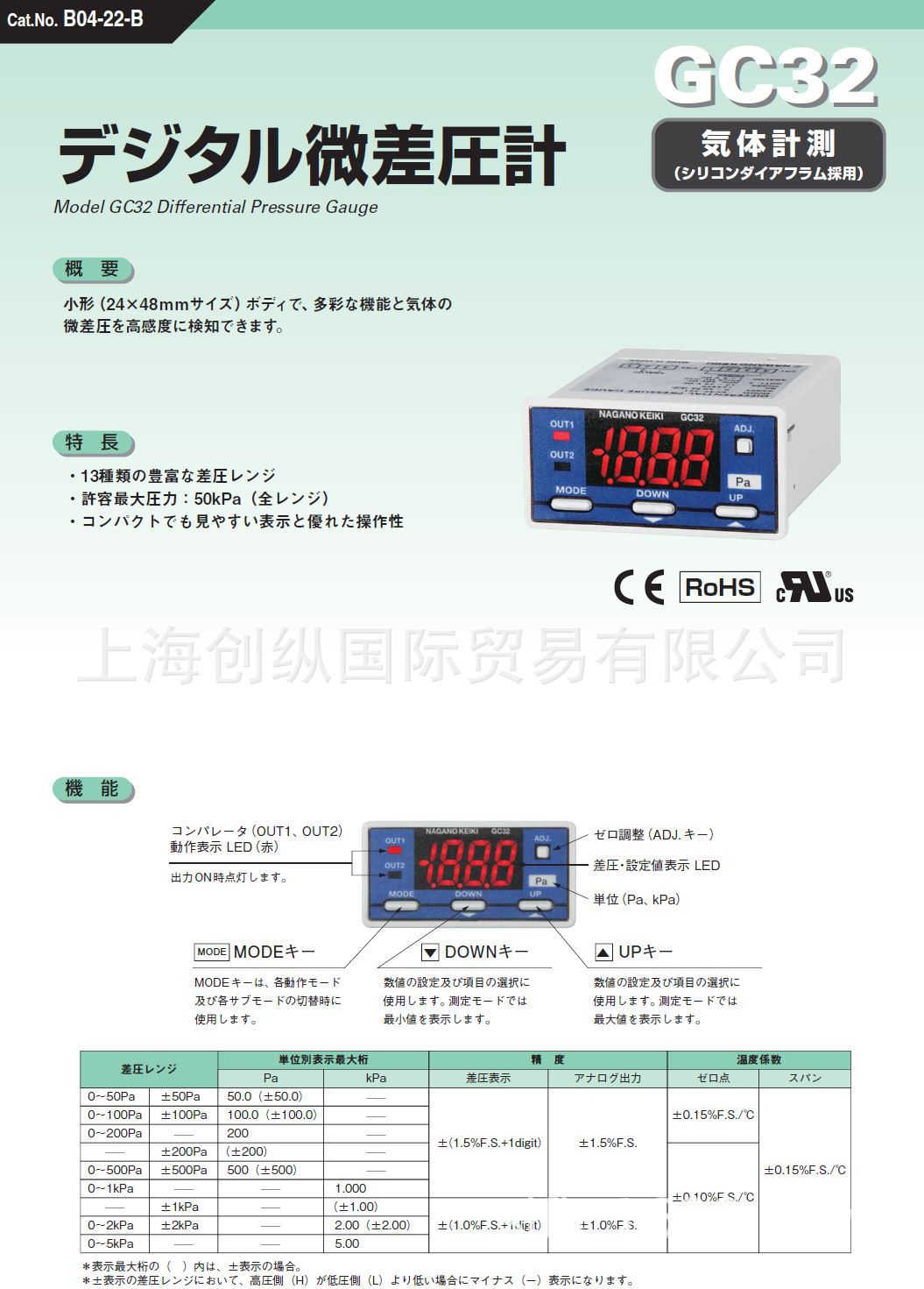 日本长野计器 　NAGANOKEIKI NKS 压力表及仪表  进口商