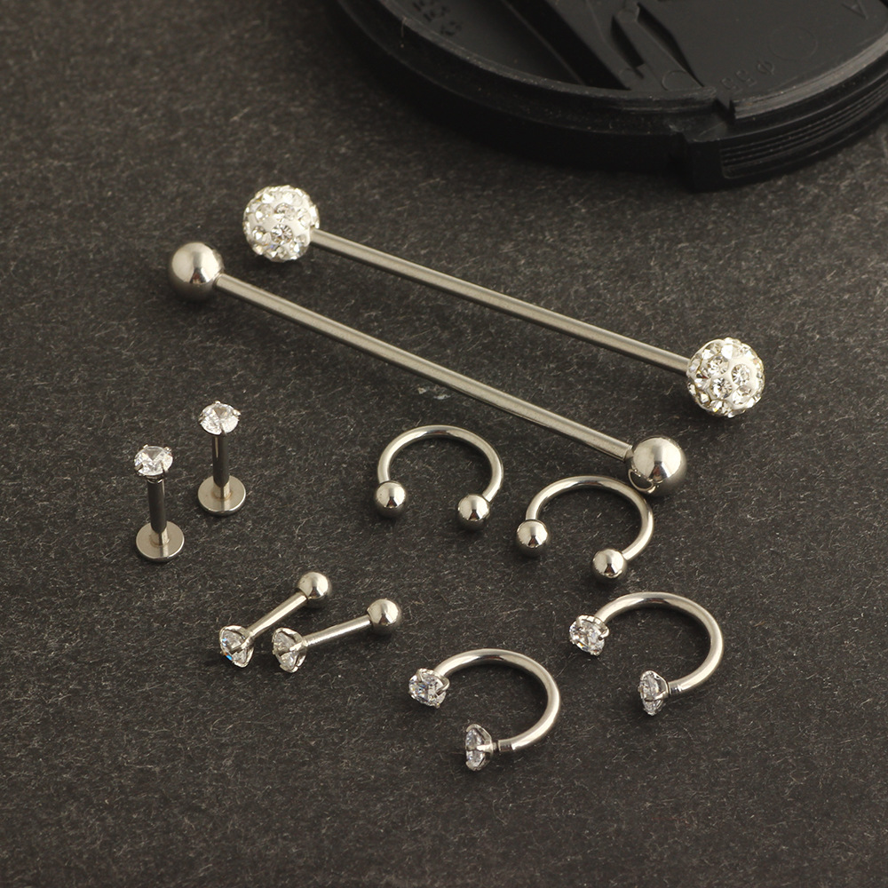 Pointed titanium steel lip stud product view