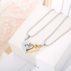 Round beads for beloved, fashionable necklace heart-shaped, pendant heart shaped, Korean style, simple and elegant design, suitable for import