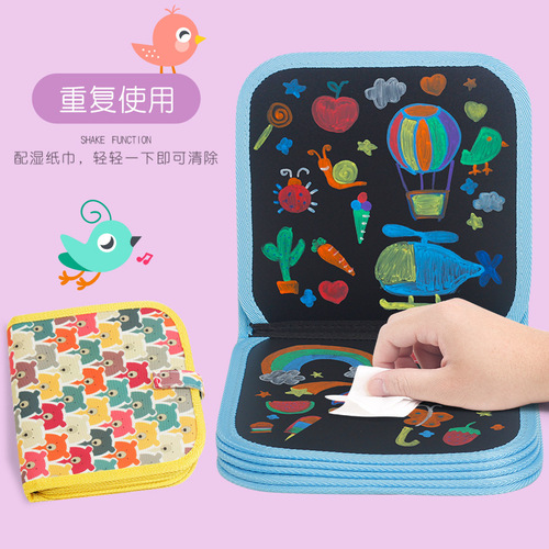 Children's drawing board graffiti writing whiteboard portable double-sided baby blackboard erasable graffiti painting book for home use for young children