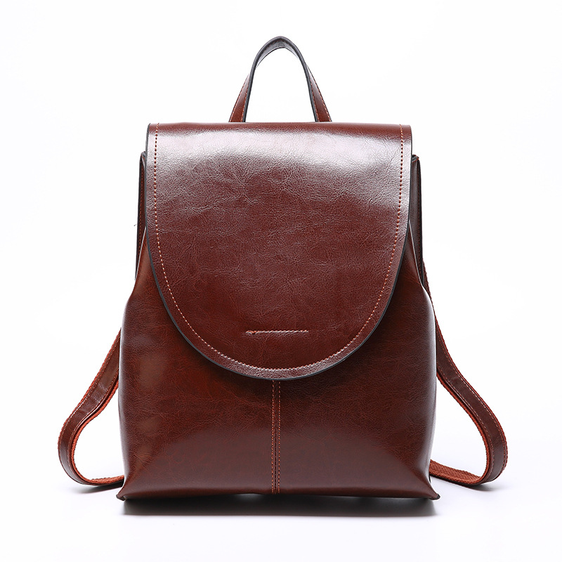 2023 New Leather Women's Bag Casual Backpack Outdoor Backpack Casual Crossbody Bag Vintage Fashion Schoolbag LOGO