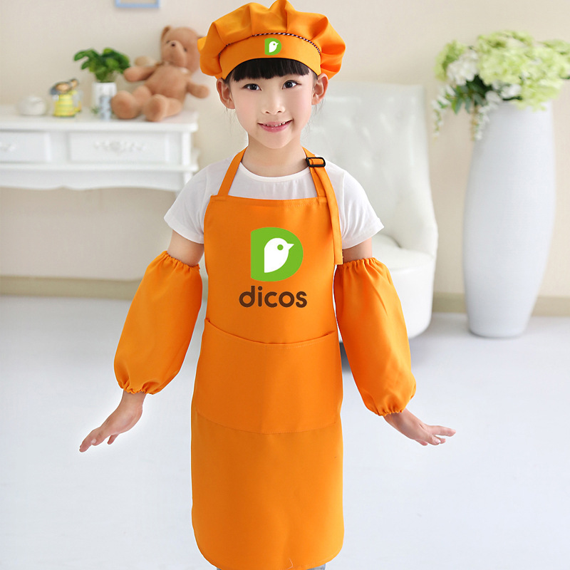 Dekeshi delantal traje abrigo para niños ropa para hornear delantal publicitario cake shop Museo de Arte comida impresión