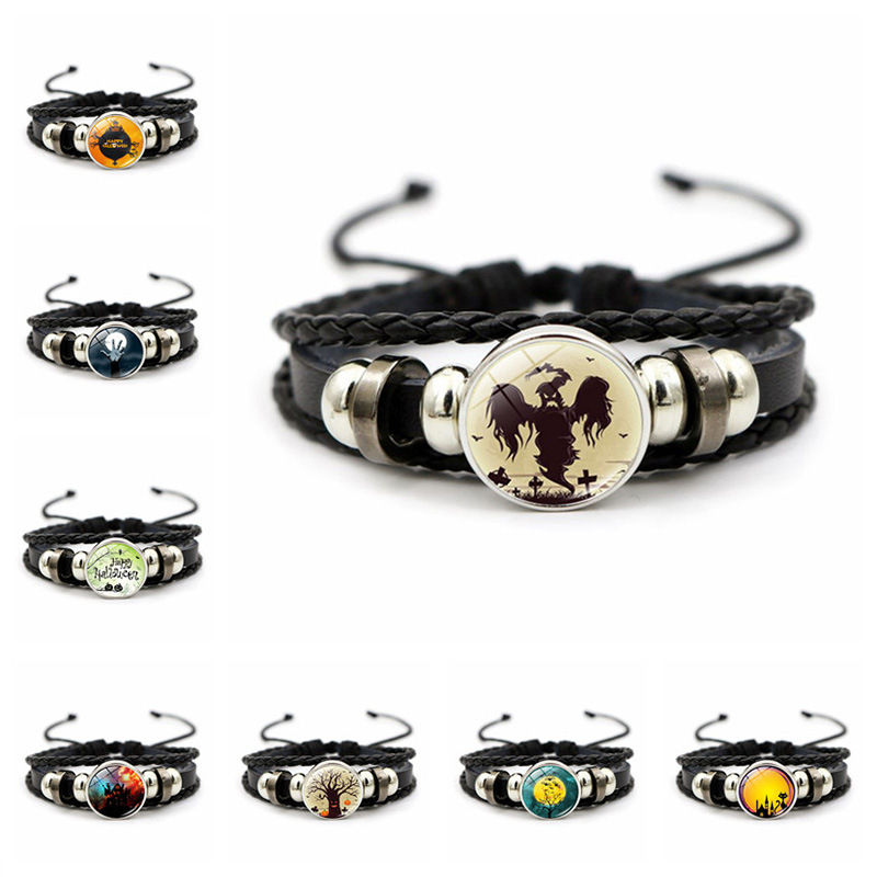Halloween pärlarmband handflätat armband med ädelstenar_voghion.com