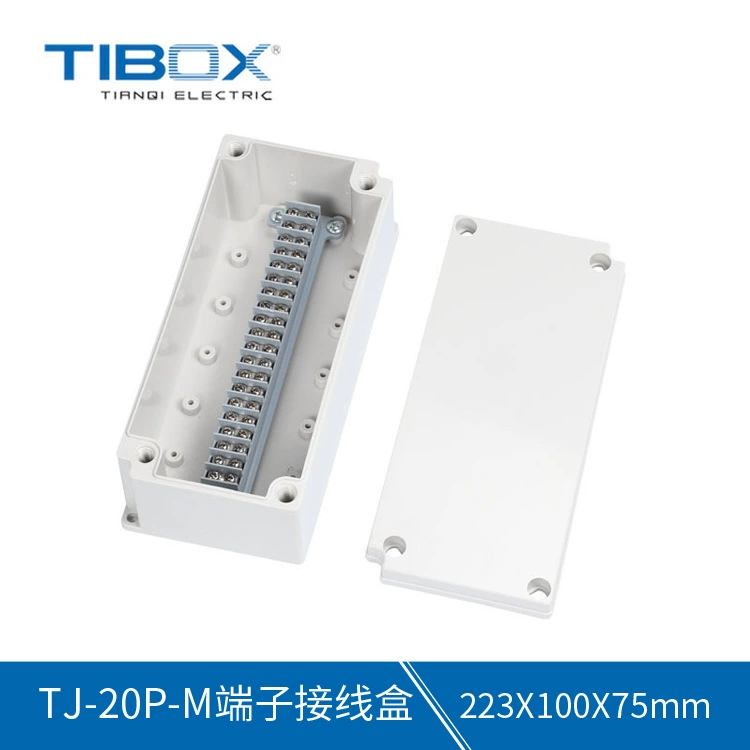 Коробка TIBOX IP66 20P-M напольная водоустойчивая терминальная электрическая может быть раскрыта раковиной распределения силы ABS
