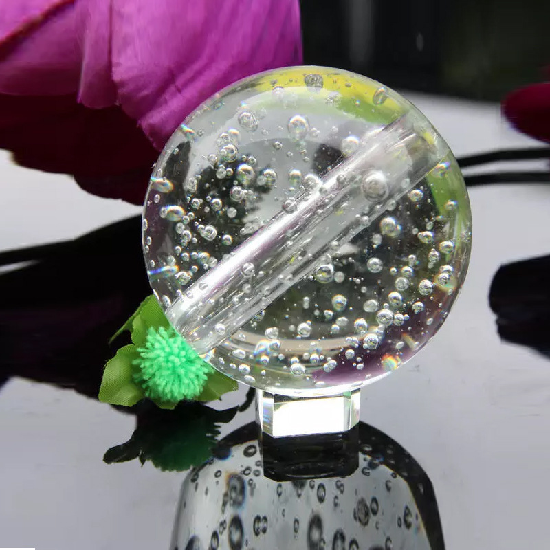 晶韵供应各种规格毛孔打孔酒店工程装饰水晶玻璃气泡球孔径11毫米|ru