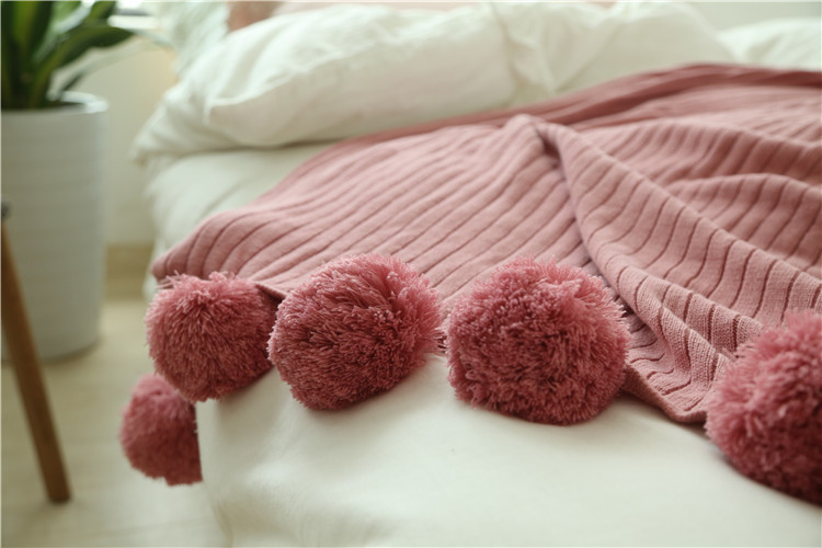 Lehká luxusní severská jednoduchá celobavlněná černá keprová deka do hotelové ložnice, vlněná deka, povlečení_voghion.com