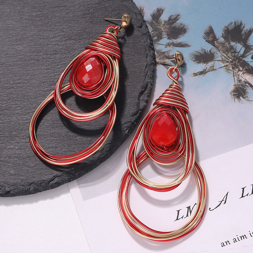 2019 Coréenne Style Nouvelle Alliage De Résine Géométrique Boucles D'oreilles Vente Chaude À  Creative Boucles D'oreilles Accessoires En Stock En Gros display picture 7