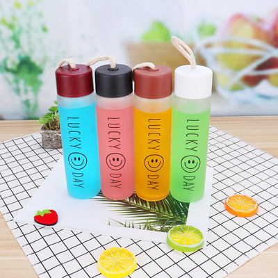 网红抖音麻绳杯地推礼品磨砂杯创意广告杯通用纯色单层定制玻璃杯
