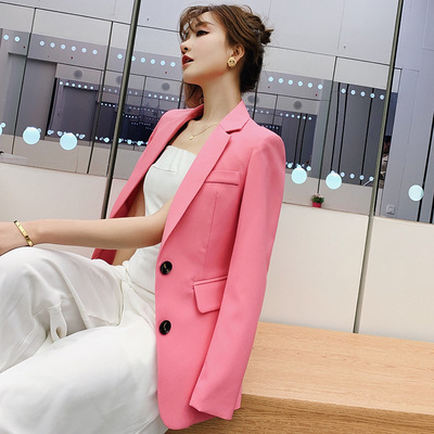 2019 new pattern Small suit Spring and summer suit coat Korean Edition Long sleeve Solid Self cultivation Occupation man 's suit