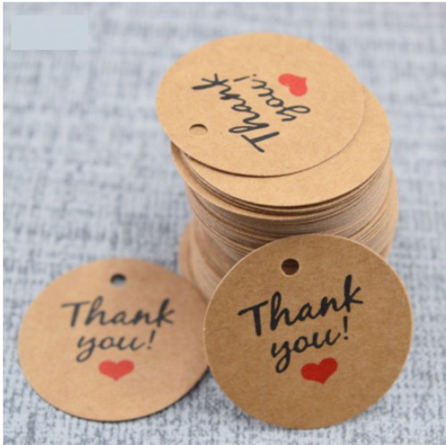 Hang tag Thank you kraft paper hang tag Thank you for handmade Handmade kraft paper round hang tag