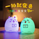 [新款梦幻嘟嘟熊硅胶小夜灯卡通萌宠熊猫拍拍灯 迷你可爱伴睡灯]