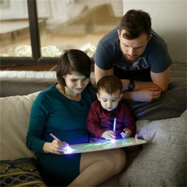 Kids Luminous Drawing Tablet Fluorescent Pen Doodle Board Painting