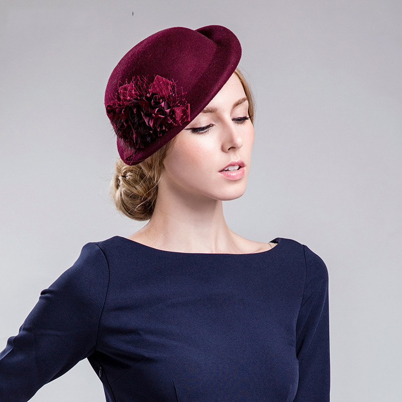 Women's Elegant Solid Color Side Of Fungus Fascinator Hats Beret Hat display picture 4