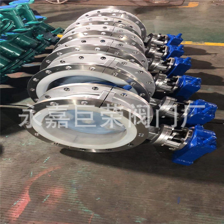 衬四氟蝶阀  D341F4-16P  DN400 不锈钢法兰衬四氟蝶阀