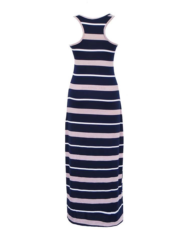 striped sleeveless fashionable sexy beach dress  NSOY30914