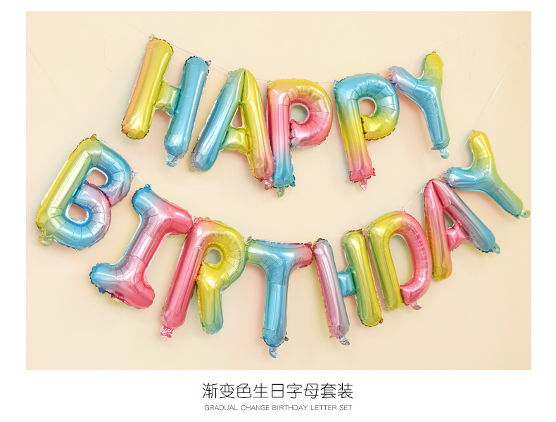 Fashion Happy Birthday Balloon Decoration Set display picture 3