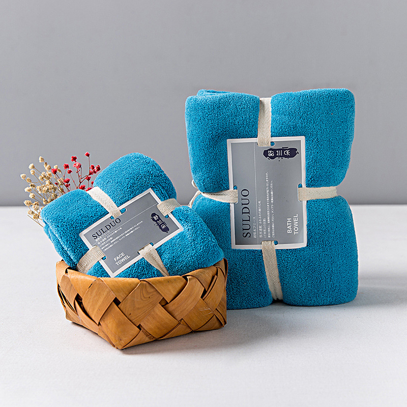 Lake Blue / Solid color bath towel set 36*80cm 75*150cm