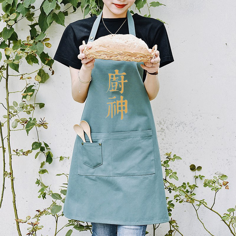 Estilo coreano delantal de la manera casera cocina camarero puro algodón TRABAJO ROPA trabajo Micro impermeable cintura logotipo personalizado