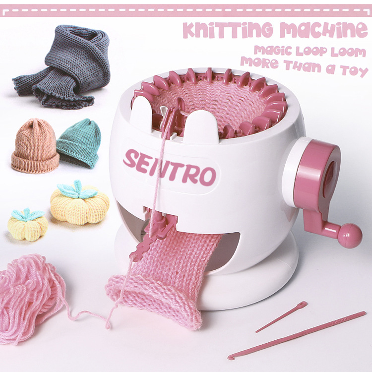 Conejo máquina de tejer a mano niños jugar casa juguete mano tejer lana máquina Morandi serie color máquina de tejer