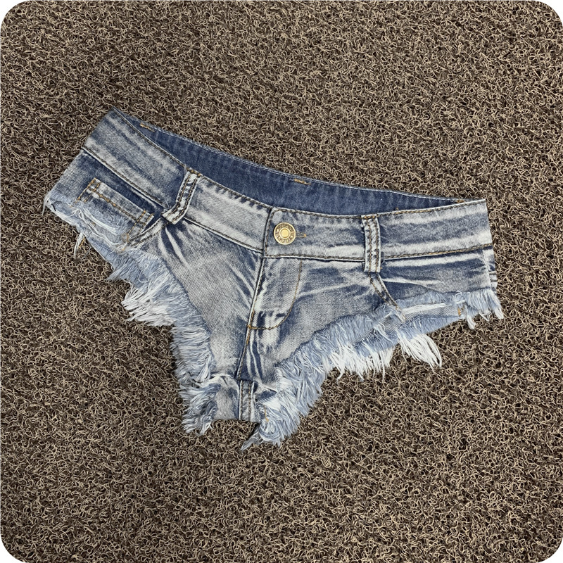 Amazon AliExpress ultra short Denim shorts European and American nightclub pole dance hot pants sexy beach bikini fashion