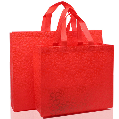 New embossed non-woven bag hand shopping bag clothing handbag LOGO advertising gift bag