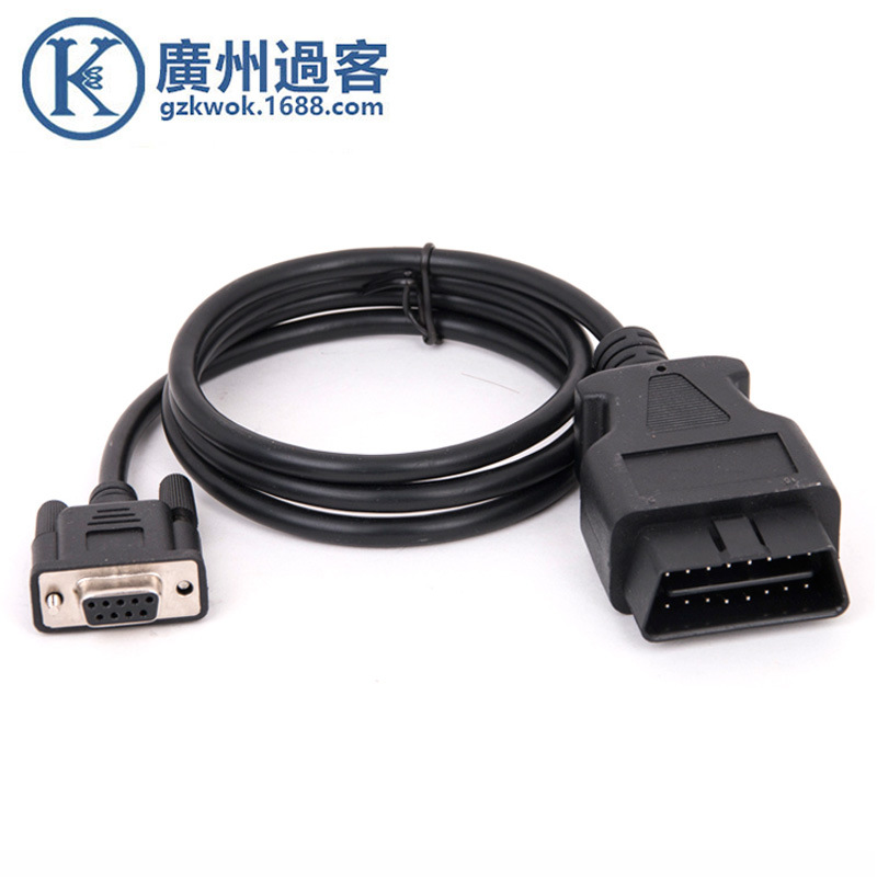 OBD2 16PIN TO DB9 Serial RS232 OBD2 CABLE OBD延长连接线