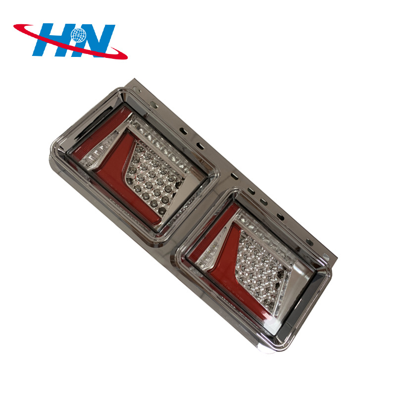 Marco de hierro en forma de pistola dos luz trasera cuadrada adecuada para camión japonés camión remolque luz trasera luz lateral japonesa