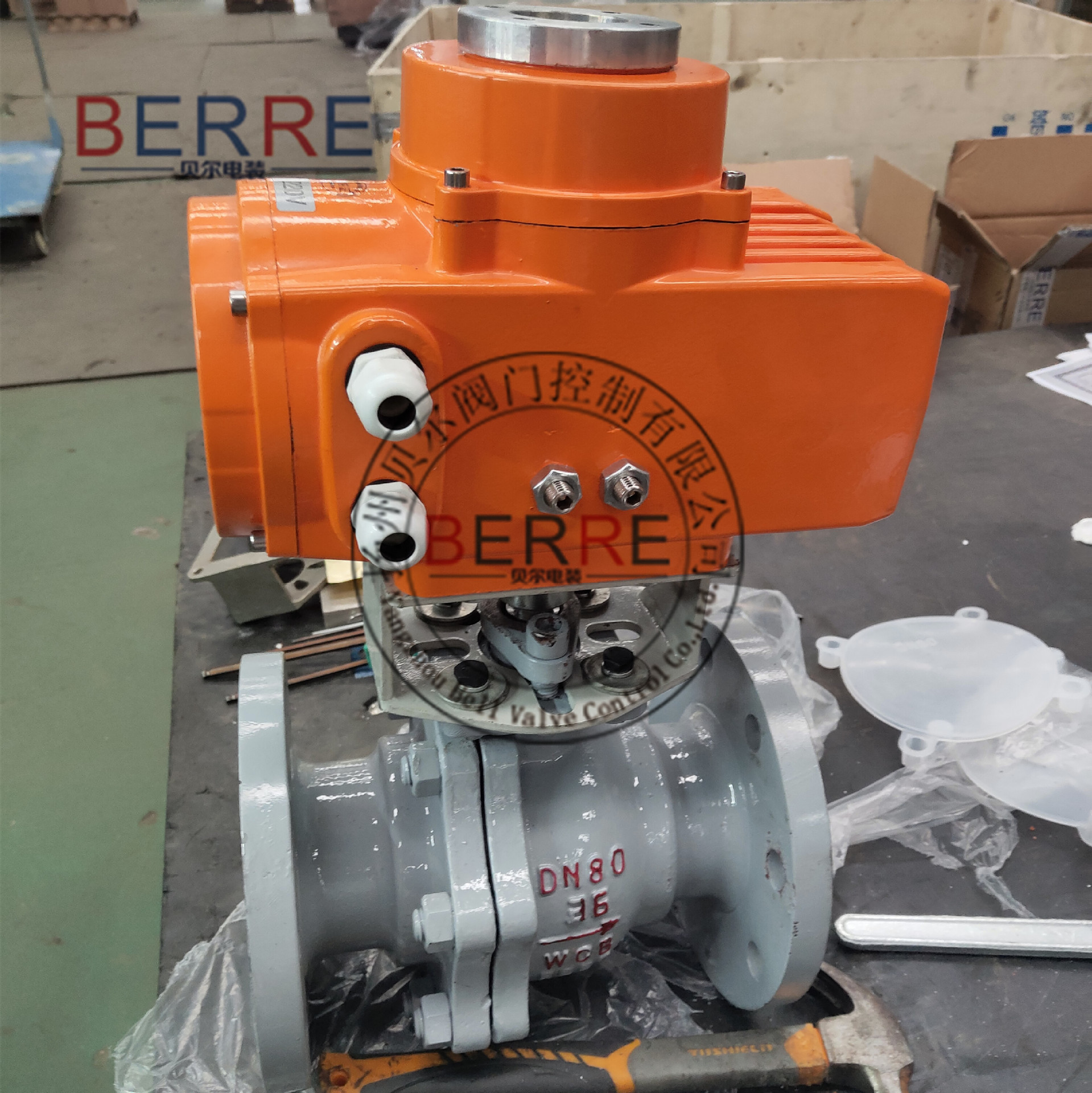 DC24V智能型电动法兰球阀带现场操作按钮精小型智能防爆氟塑密封