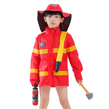 萬聖節聖誕節兒童消防員服裝幼兒園角色扮演職業體驗游戲表演服