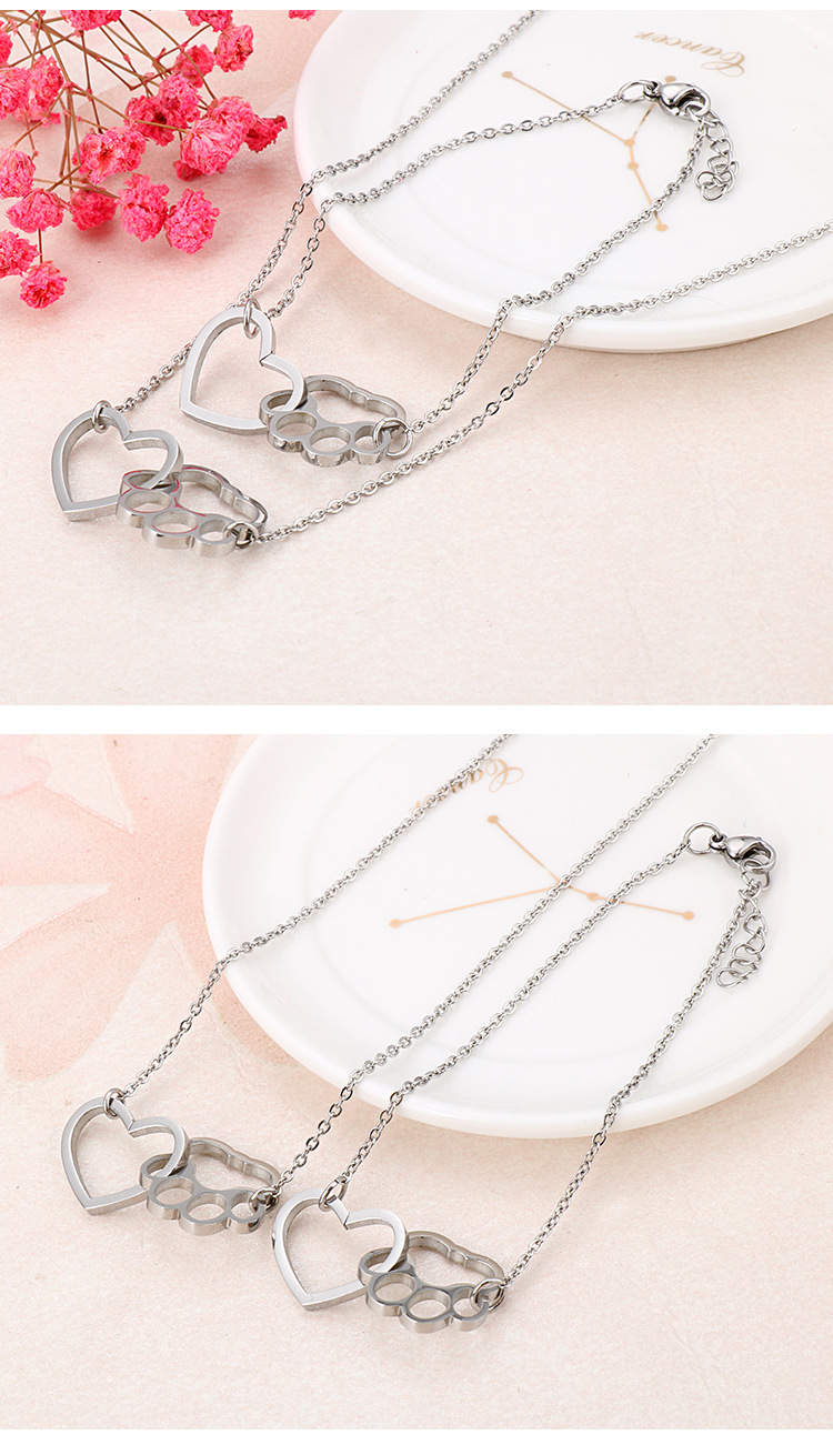 304 Stainless Steel Material PVD Coated 18K Gold Plated Heart Titanium Steel Korean Style Waterproof Non Tarnish