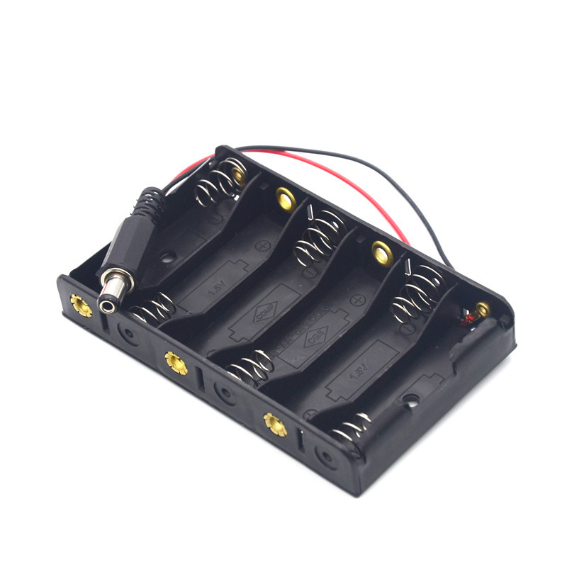 5号6节电池盒 五号六节电池座 带DC电源插头 9V电池座arduino供电