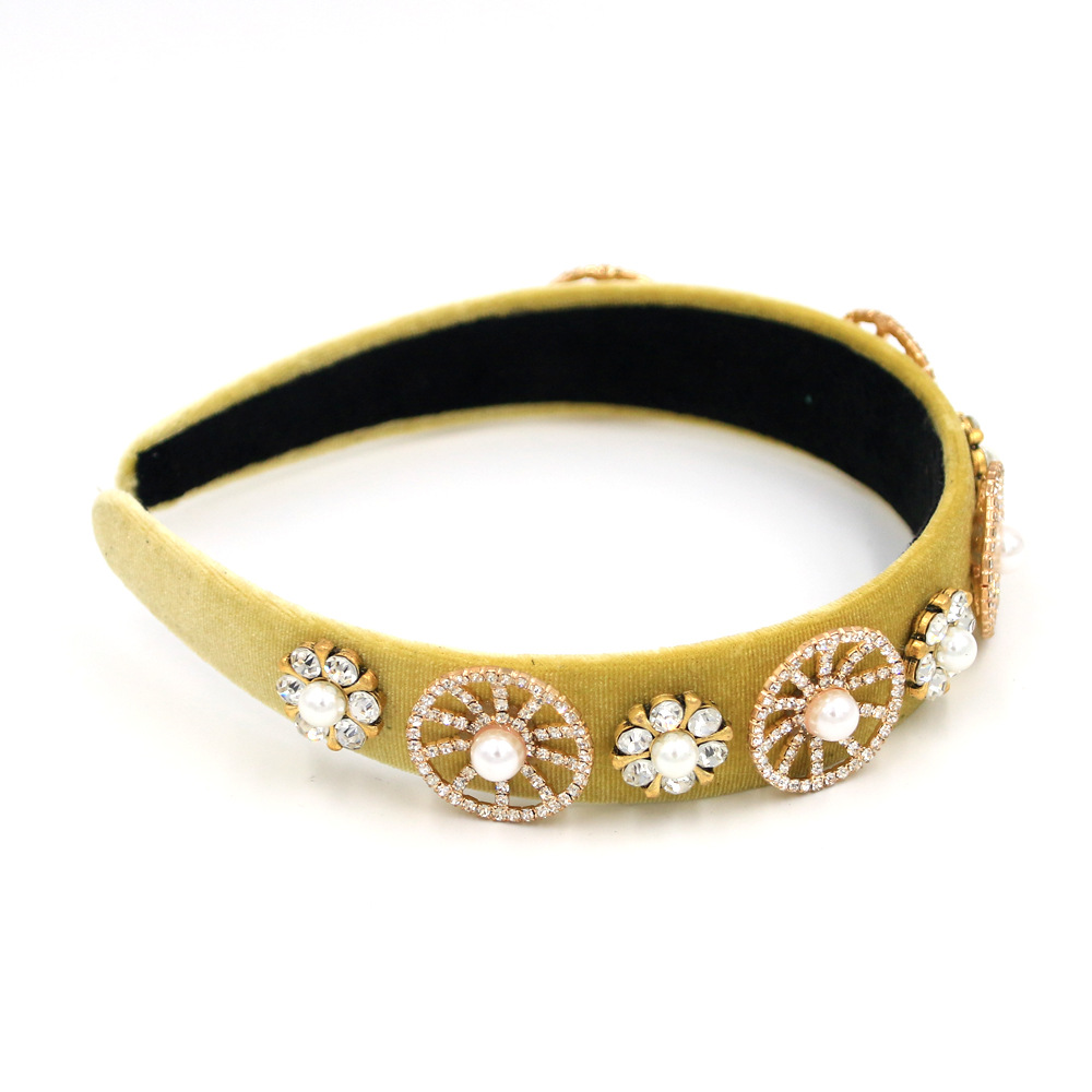 New Fashion Baroque Square Color Point Diamond Palace Luxury Wild Headband Nihaojewelry Wholesale display picture 13