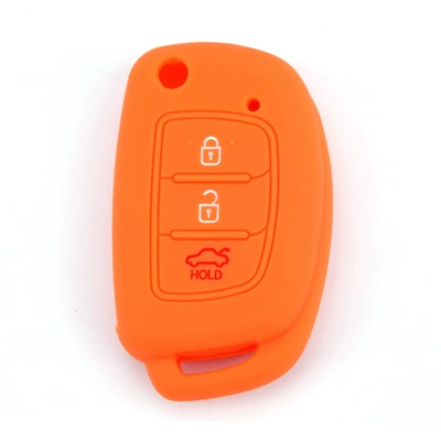 3 key silicone key case Hyunda | Car key bag - orange