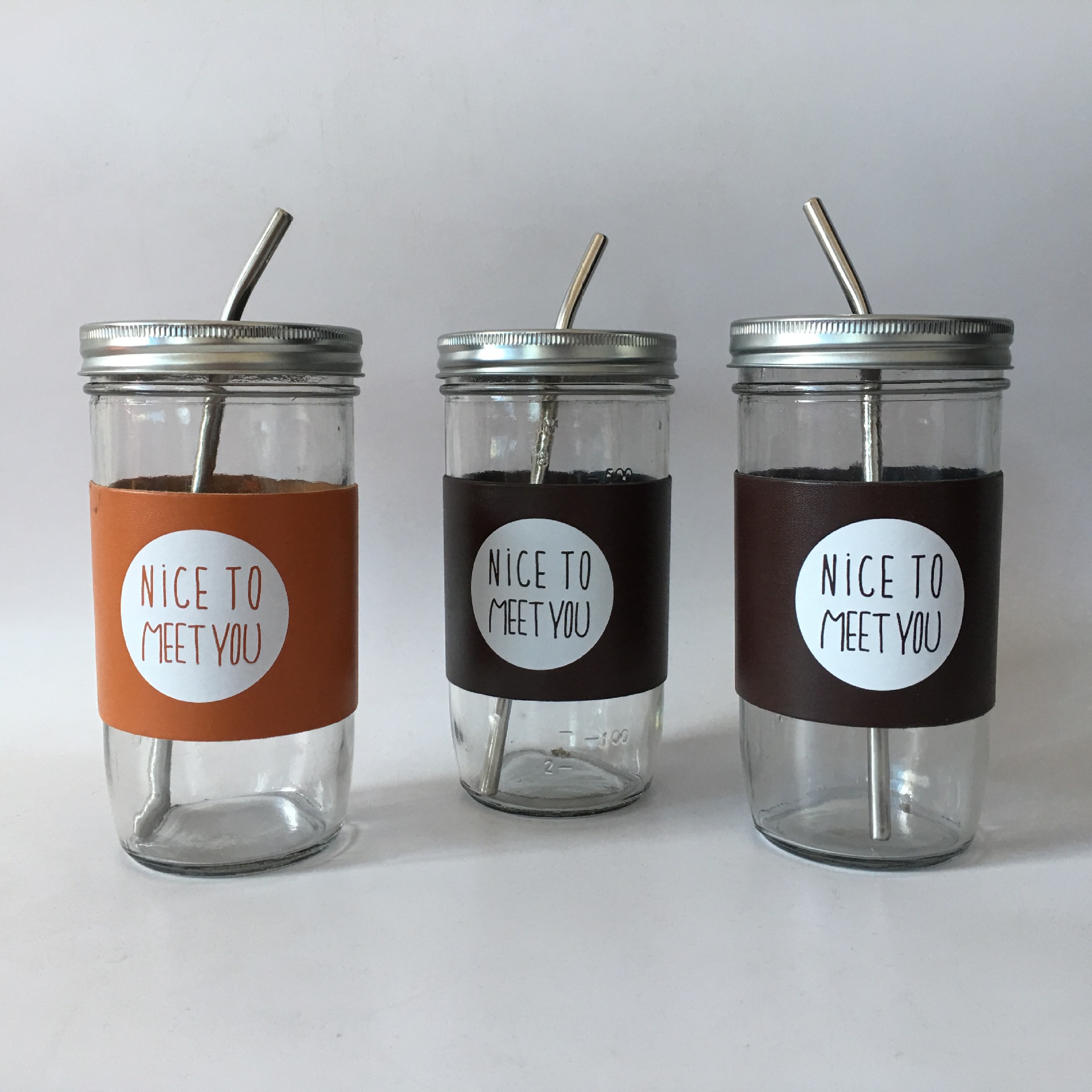 厂家直销韩国创意玻璃杯 冷饮吸管梅森瓶 卡通隔热学生水杯果汁|ru