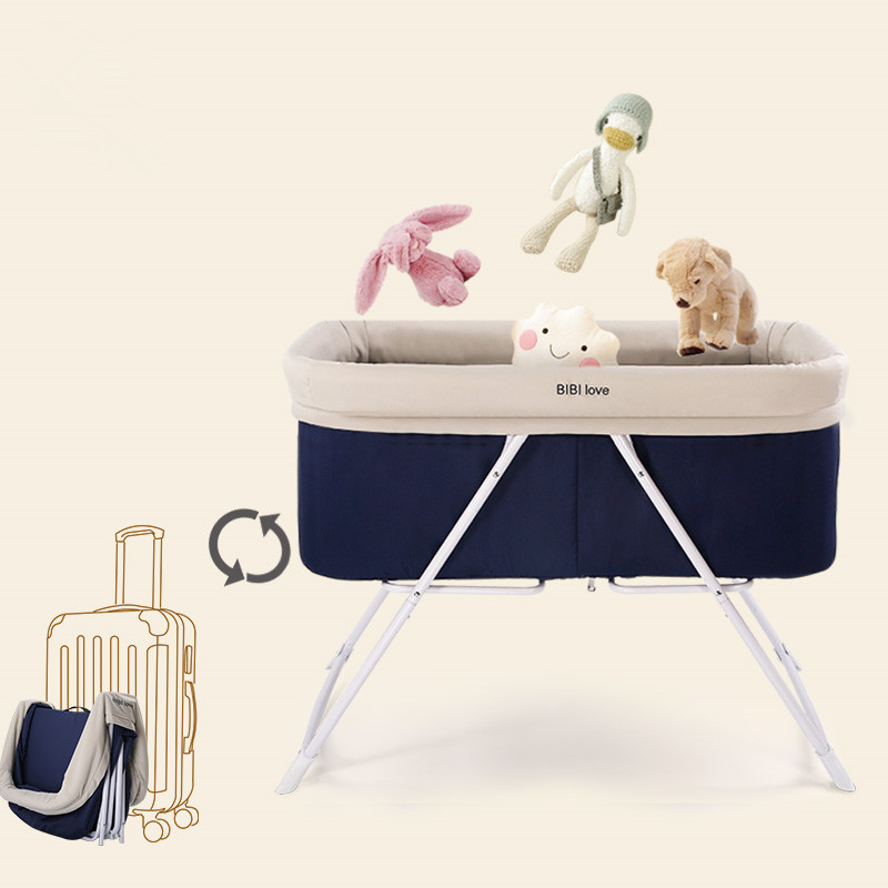 空间欧式宝宝床多功能便携式可折叠新生儿床摇篮省婴儿床实木婴