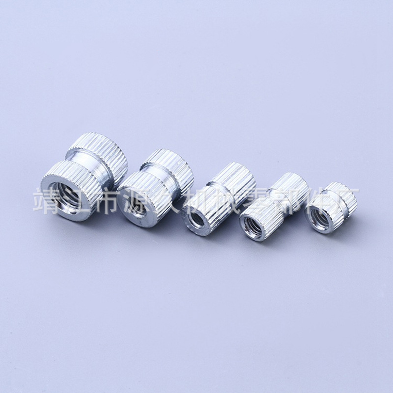 厂家供应滚花螺母 铁嵌件螺母紧固件连接件 供应网纹滚花铁嵌件