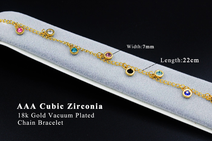 Fashion Geometric Stainless Steel Inlay Zircon Womenu0027S Anklet 1 Piece