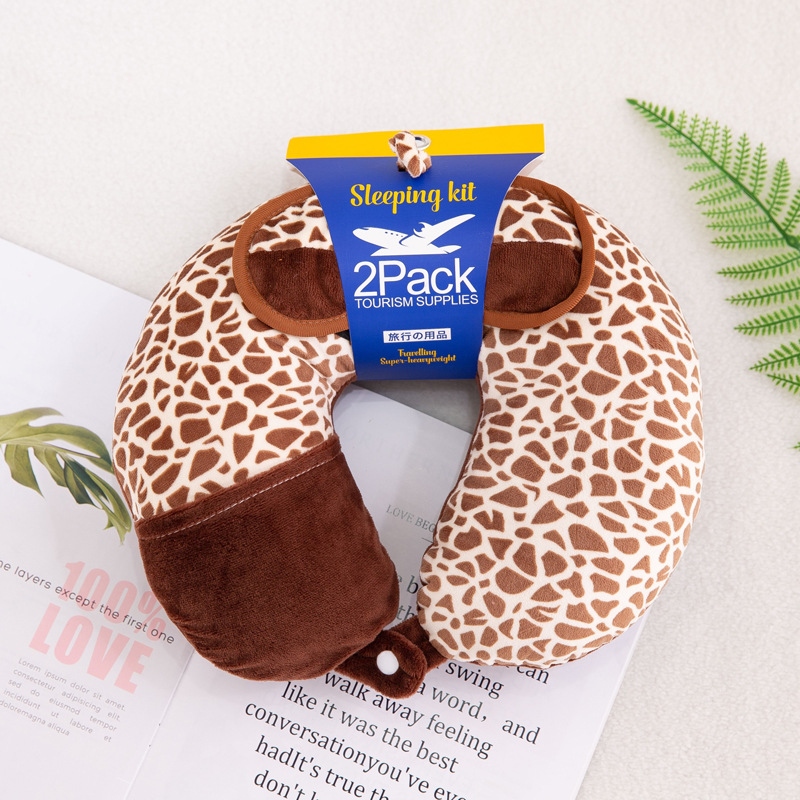 Almohada cervical creativa con diseño animal en forma de U con antifaz dos en uno regalo promocional personalizable