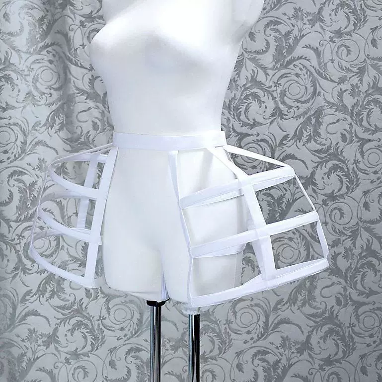 Wholesale satin cloth hollow three -layer bilateral bird cage fish bone skirt support cosplay violent lolita new skirt