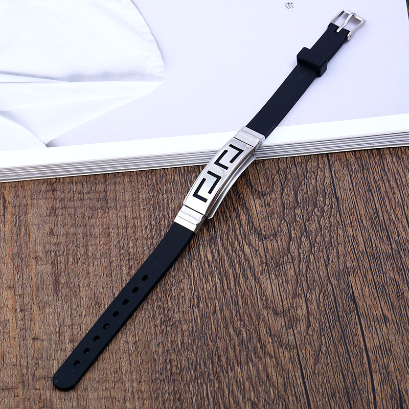 Stainless steel bracelet new gift menu0027s specialty jewelry personality creative silicone bracelet