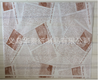 28*38cm不粘餐盘垫盘纸英文报纸蛋糕纸垫半透明防油烤盘纸批发