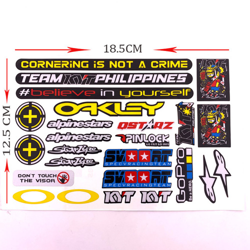 Helmet decal motorcycle helmet lens combination sticker 3M reflective car sticker waterproof and sun protection 18.5*12.5cm